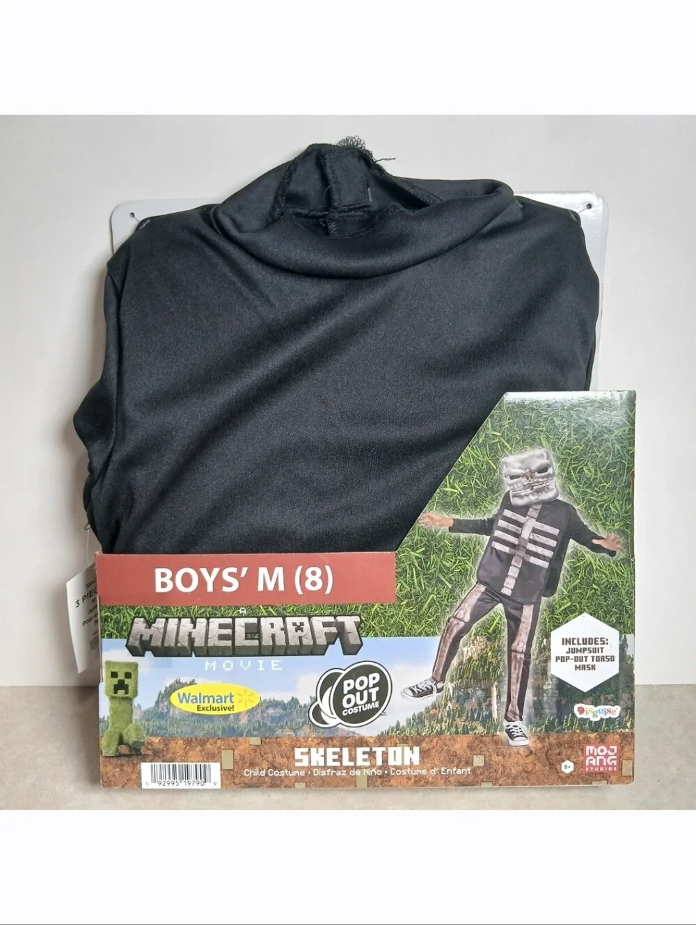 New! Minecraft Skeleton Boys Costume Size M (8) Jumpsuit Pop Out Torso Mask